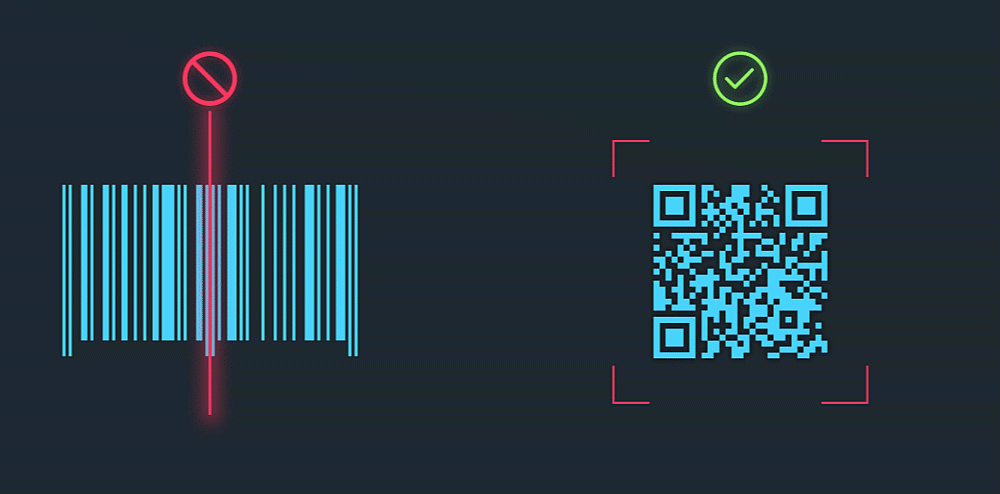 Scanning different codes from various angles.